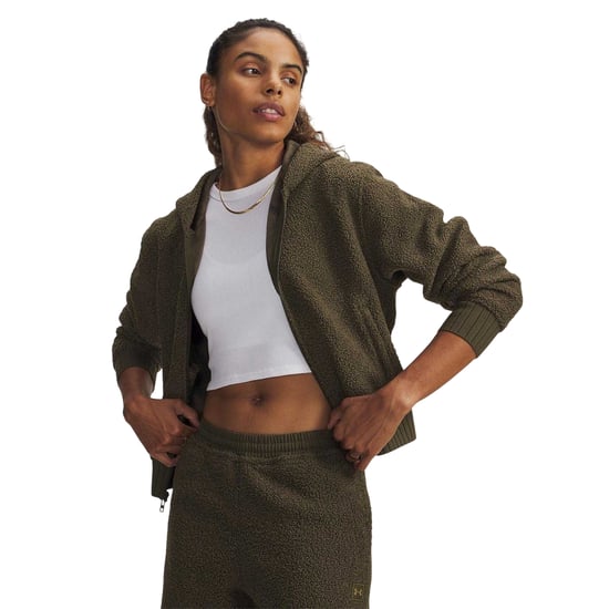 Under Armour Dames Hoge Stapel Cropped Fleece Jas (Groen) - Image 1
