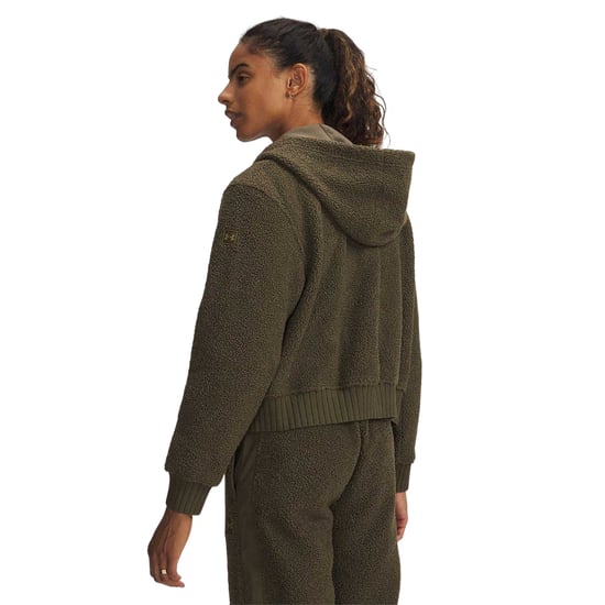 Under Armour Dames Hoge Stapel Cropped Fleece Jas (Groen) - Image 2