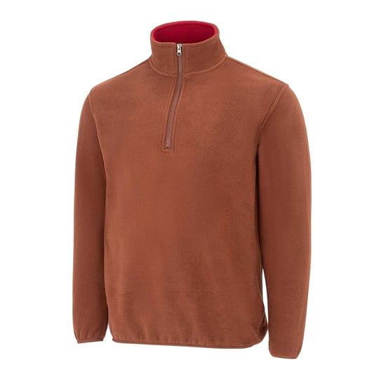 Donnay Mens Quarter Zip Fleece Jacket (Brown) - Image 3