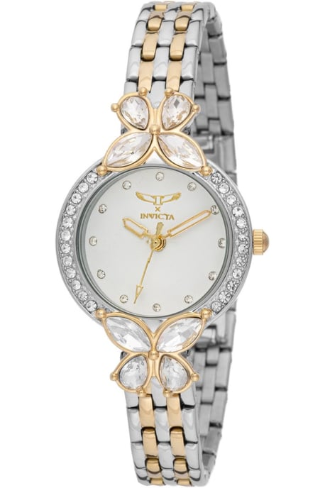 Invicta Wildflower 69097 Damklocka - Quartzverk - Metall med Vit Urskiva - 30 mm - Image 1