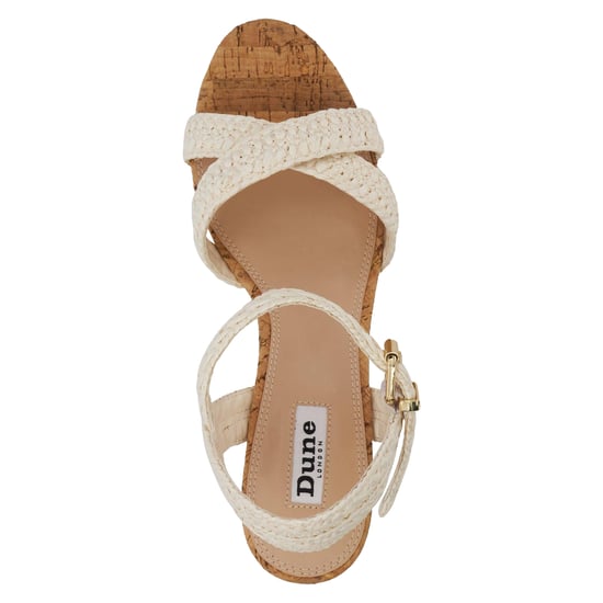 Dune London Dames Kelisa Raffia Flatform Wedge Sandalen (Wit) - Image 3