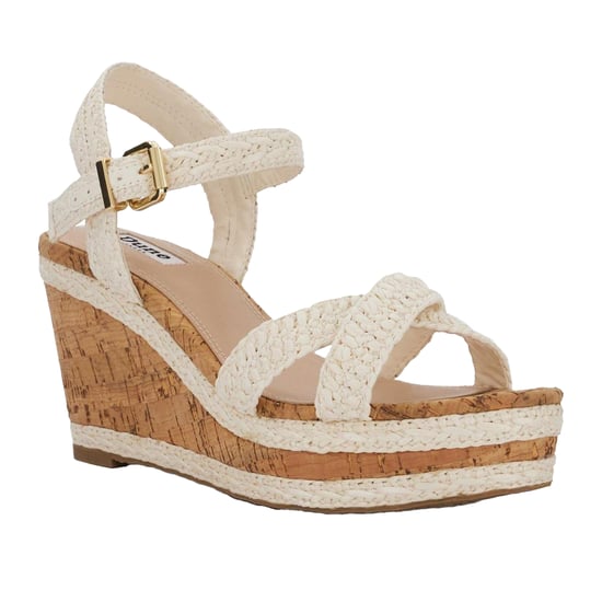 Dune London Dames Kelisa Raffia Flatform Wedge Sandalen (Wit) - Image 5