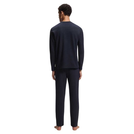 Hugo Heren Wafelbrei Langsleeve Shirt (Donkerblauw) - Image 2