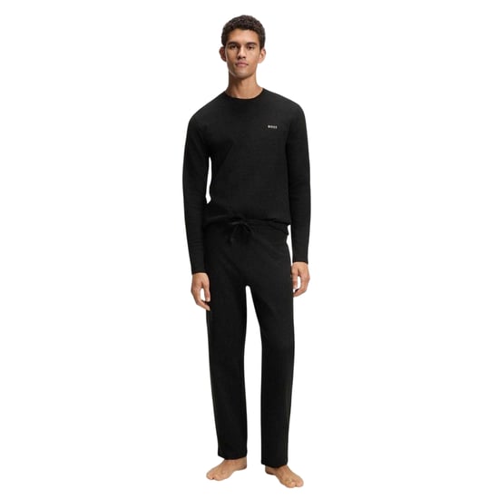 Hugo Heren Wafelbrei Langsleeve Shirt (Donkerblauw) - Image 3