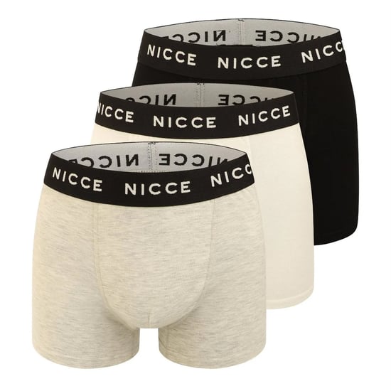 Nicce Heren Lurzem Boxershorts (Verpakt per 3) (Zwart/Grijs/Wit) - Image 1