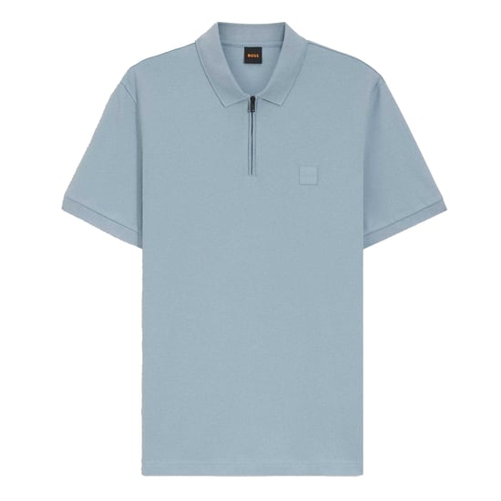 Boss Polo met kwartrits en logo voor heren (Blauw) - Image 1