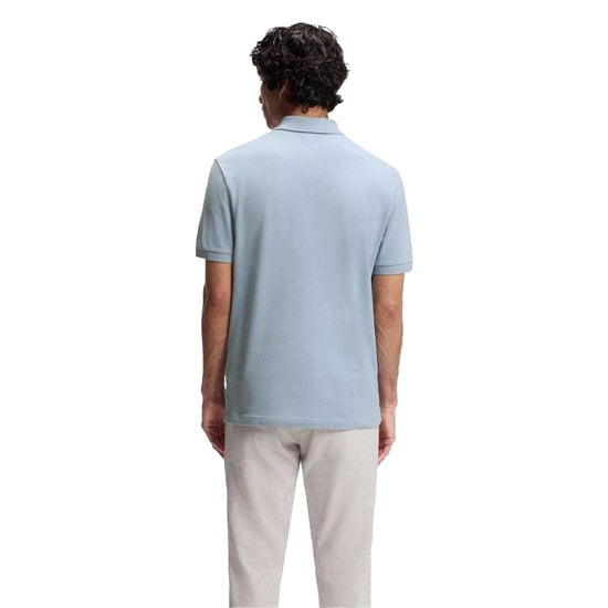 Boss Polo met kwartrits en logo voor heren (Blauw) - Image 2