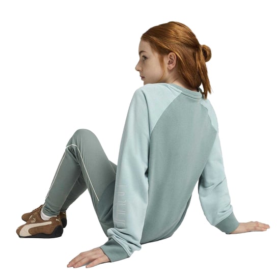 Puma Kinderen Sportstijl Relaxed Fit Raglan Lange Mouwen Sweatshirt (Groen/Maan) - Image 4