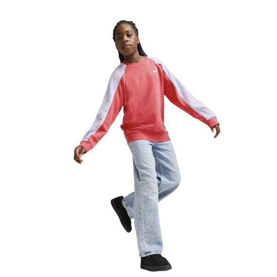 Puma Kinderen Sportstijl Relaxed Fit Raglan Lange Mouwen Sweater (Perzik) - Image 3