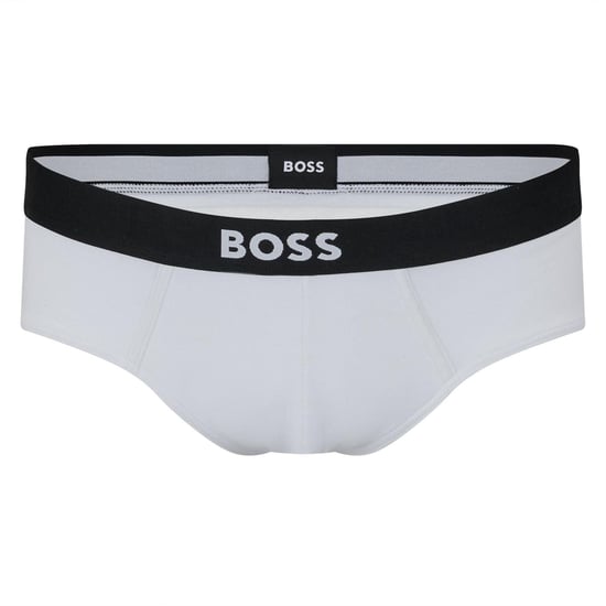 Boss Mens Logo Cotton Briefs (Pack of 3) (White) - Image 2