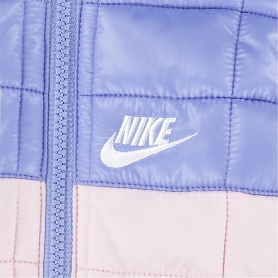 Nike Långärmad snöoverall med huva i rutmönster för spädbarn (Rosa skum) - Image 3