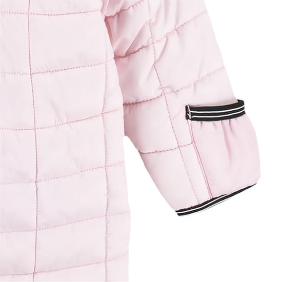 Nike Långärmad snöoverall med huva i rutmönster för spädbarn (Rosa skum) - Image 4