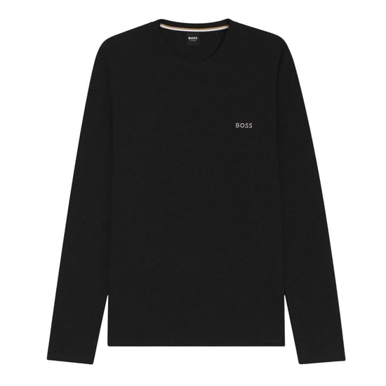 Hugo Heren Waffle Brei Lange Mouwen Shirt (Zwart) - Image 1