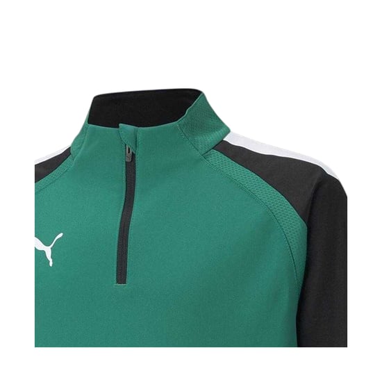 Puma TeamLIGA fleecejack met kwartrits voor kinderen (Groen) - Image 3