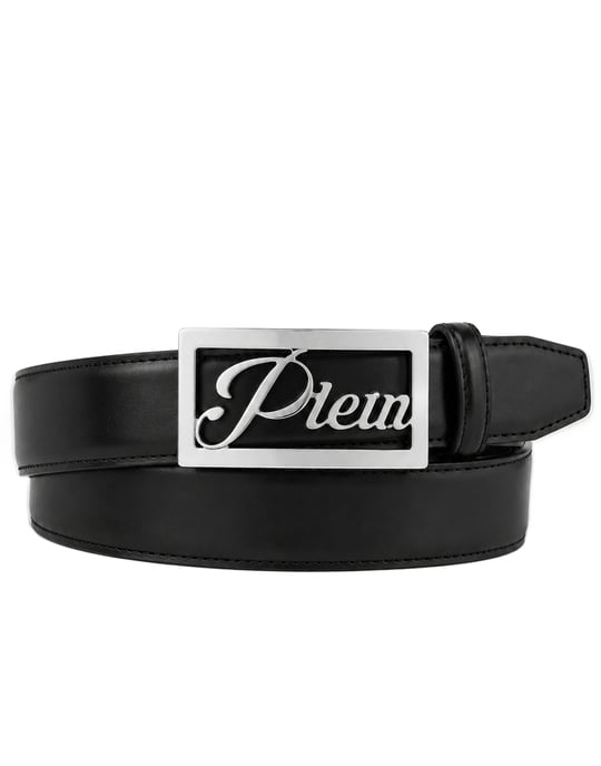 Plein Signature Log Leather Belt - Image 1