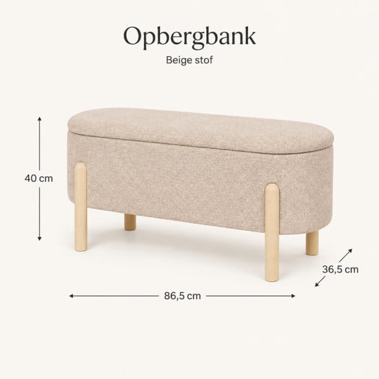 Casa di Elturo Opbergbank liva stof met opbergruimte 86,5 x 36,5 x 40 cm - Image 5