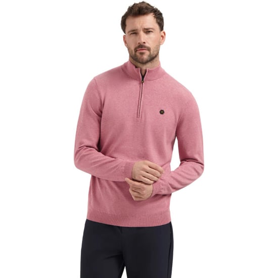 No Excess Pullover su collar half zip 2 colou old pink - Image 1