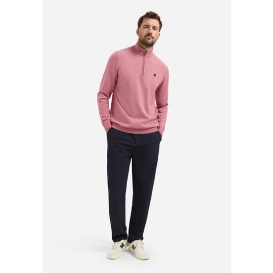 No Excess Pullover su collar half zip 2 colou old pink - Image 2