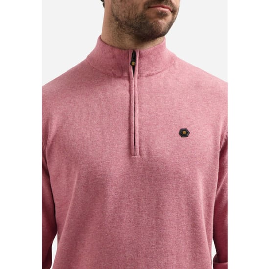 No Excess Pullover su collar half zip 2 colou old pink - Image 5