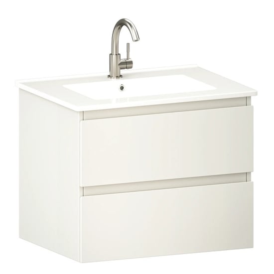 Mirlux Badkamermeubel norvi 60 cm wit witte wastafel - Image 2