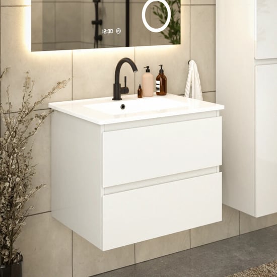 Mirlux Badkamermeubel norvi 60 cm wit witte wastafel - Image 3