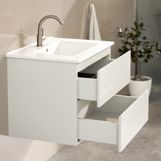 Mirlux Badkamermeubel norvi 60 cm wit witte wastafel - Image 5