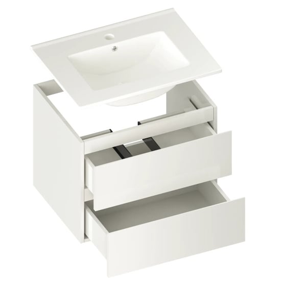 Mirlux Badkamermeubel norvi 60 cm wit witte wastafel - Image 6