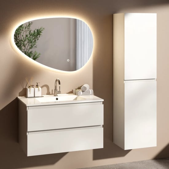 Mirlux Badkamermeubelset avello 80cm wit wastafel wit - Image 1