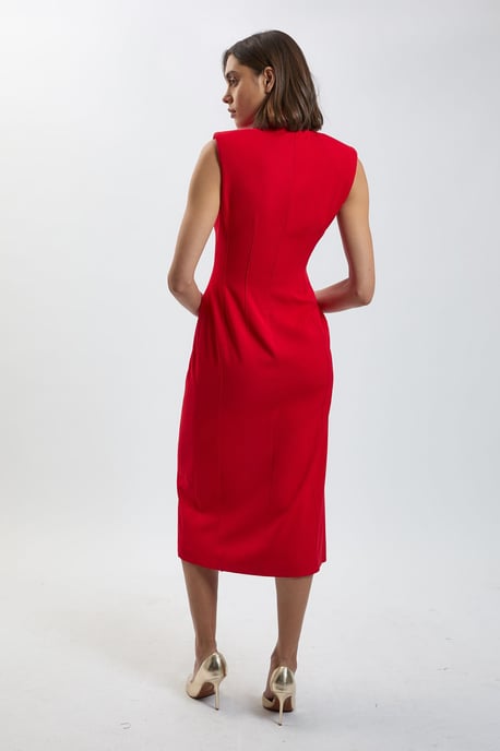 Trim Tailored Midi Pencil Dress - Image 3