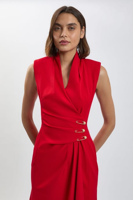 Trim Tailored Midi Pencil Dress - Image 4