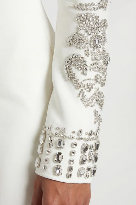 Figure Form Bandage Knit Embellished Wide Sleeve Midi Dress - Image 3