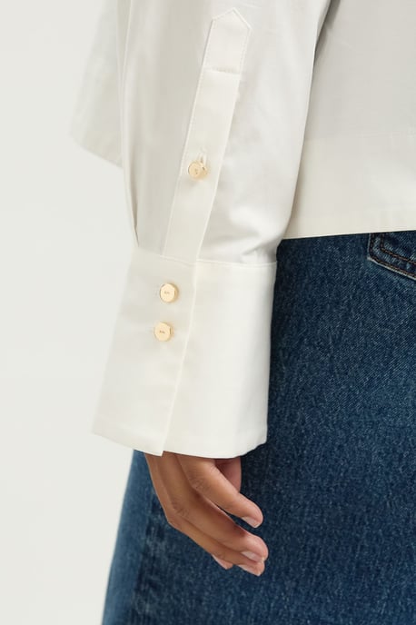Plus Size Cotton Poplin Cutwork Shirt - Image 4