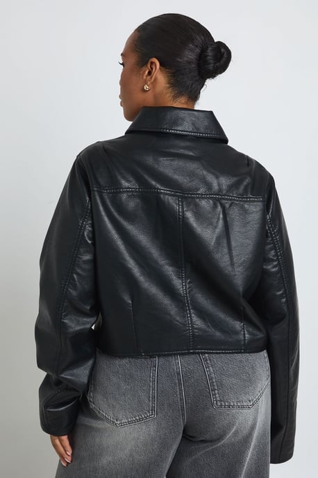 Plus Cinched Waist Faux Leather Jacket - Image 2