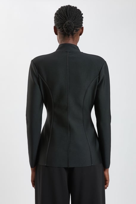 Embellished Figure Form Fitted Blazer Jacket - Image 3