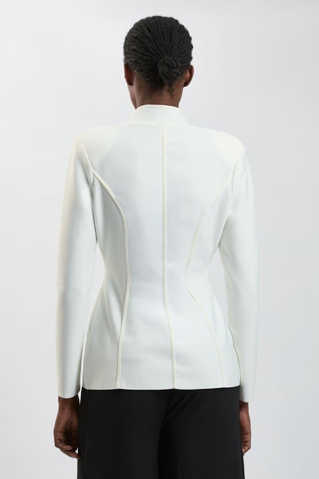 Embellished Figure Form Fitted Blazer Jacket - Image 4