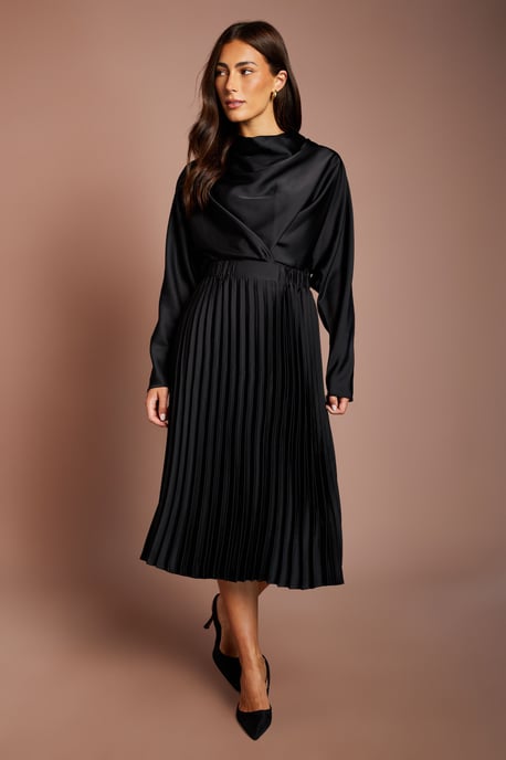 Satin Pleated Skirt - Image 1