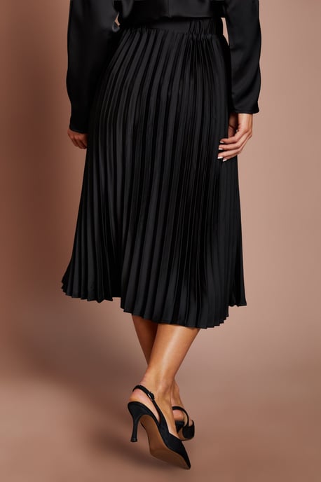 Satin Pleated Skirt - Image 3