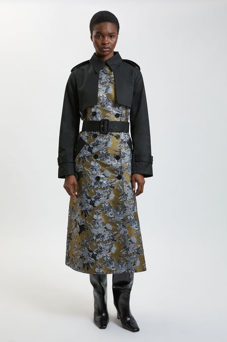 Jacquard Mix Trench Coat - Image 4