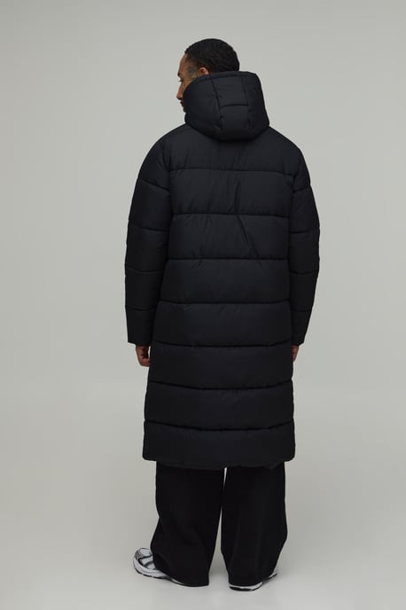 Regular Fit Longline Hooded Matte Puffer Jacket - Image 2