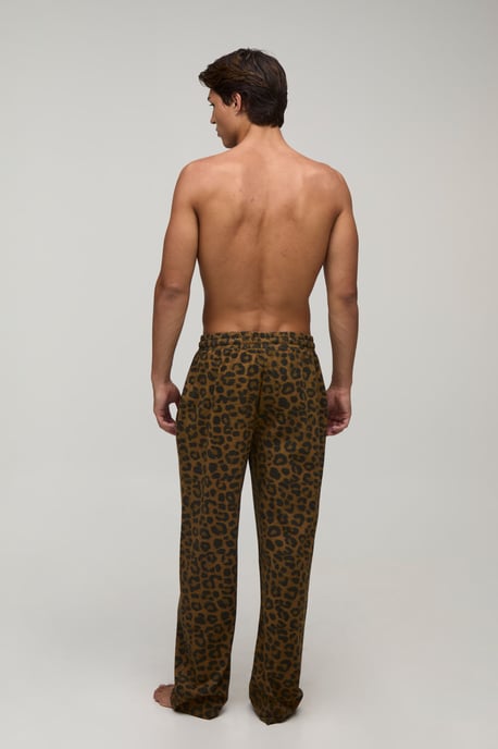 Straight Leg Leopard Print Loungewear Bottoms - Image 2
