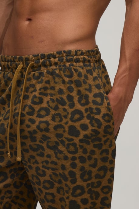Straight Leg Leopard Print Loungewear Bottoms - Image 3