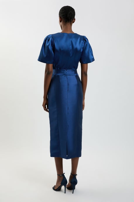 Satin Twill Belted Maxi Skirt - Image 3