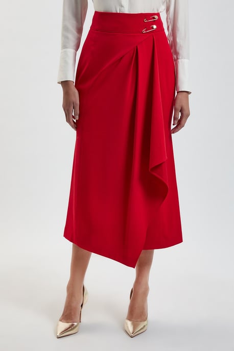 Tailored Wrap Trim Maxi Skirt - Image 2