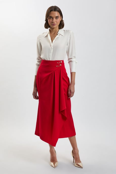 Tailored Wrap Trim Maxi Skirt - Image 4