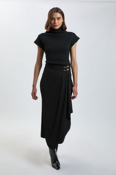 Tailored Wrap Trim Maxi Skirt - Image 1