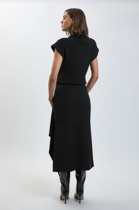 Tailored Wrap Trim Maxi Skirt - Image 3