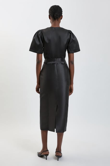 Satin Twill Belted Maxi Skirt - Image 3