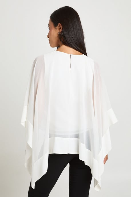 Chiffon Scarf Cape Blouse - Image 2