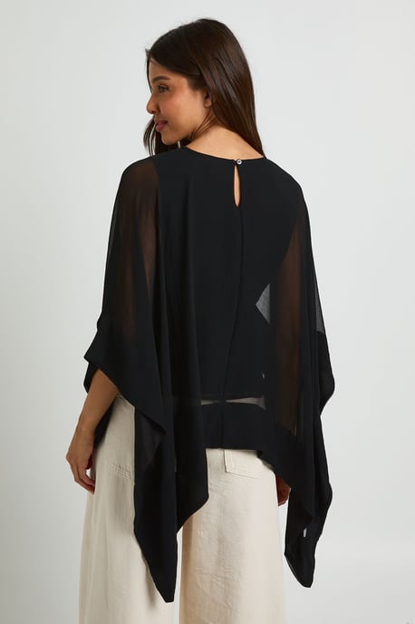 Chiffon Scarf Cape Blouse - Image 2