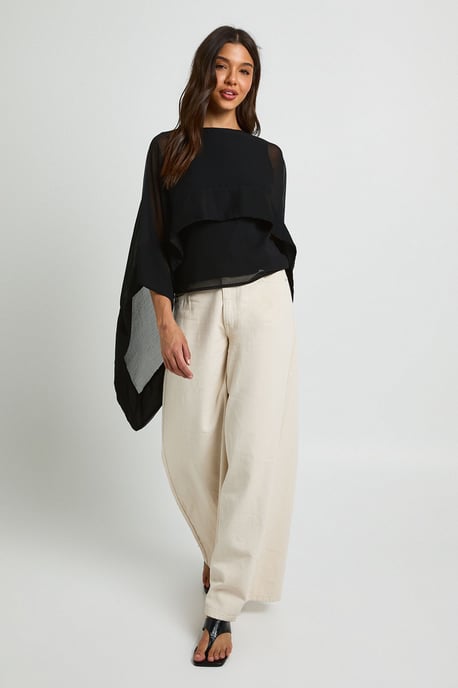 Chiffon Scarf Cape Blouse - Image 3